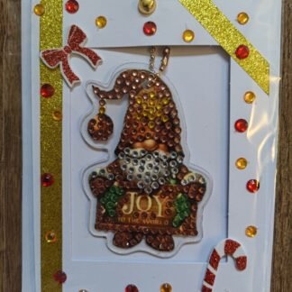 Gold Gonk Christmas Keychain Card (Joy)