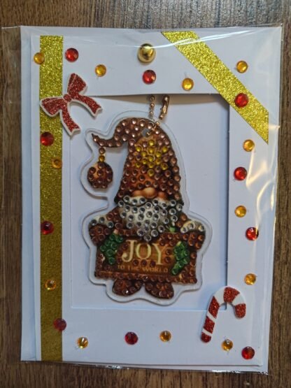 Gold Gonk Christmas Keychain Card (Joy)